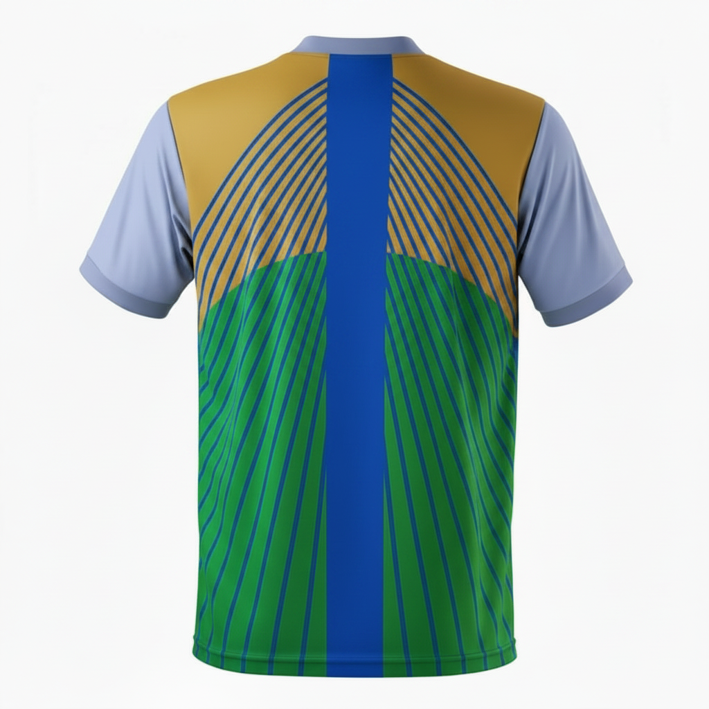 White multicolor football jersey back side with custom player number