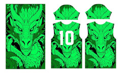 Next Print Green Dragon Jersey Design Printed T-Shirt.