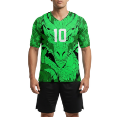 Next Print Green Dragon Jersey Design Printed T-Shirt.