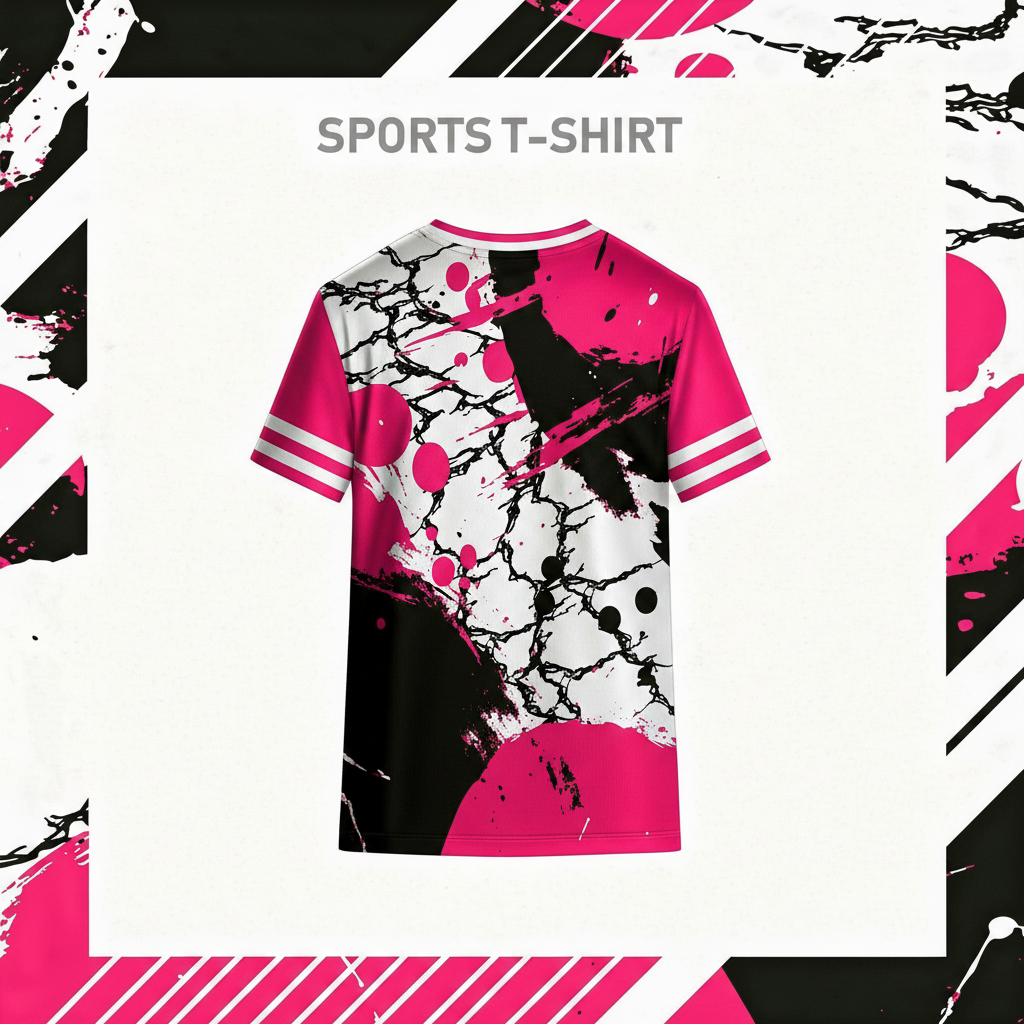 Grey black pink athletic sports jersey back side design for team uniforms