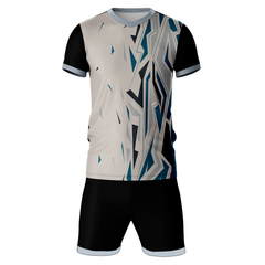 Grey black sports jersey with shorts front view for men