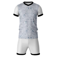 Grey sports jersey with white shorts front view for men
