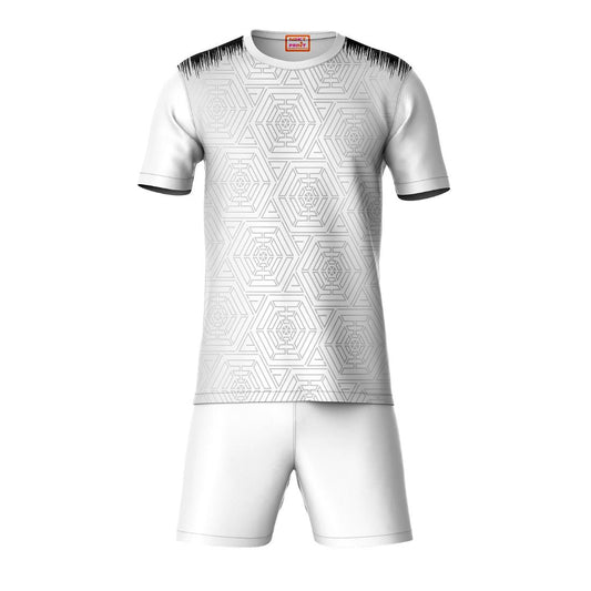 Grey sports t-shirt with white shorts co-ord set front view