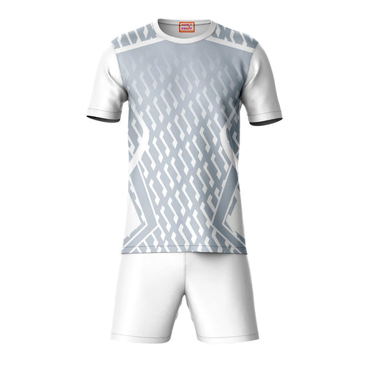 Grey sports t-shirt with white shorts co-ord set front view