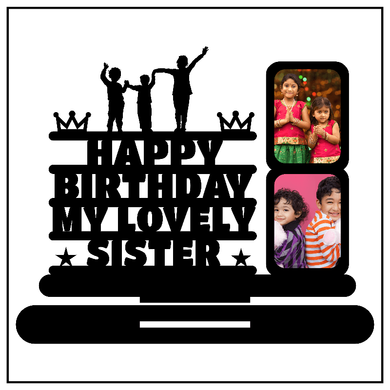 Happy Birthday My Lovely Sister Stand Frame - Next Print