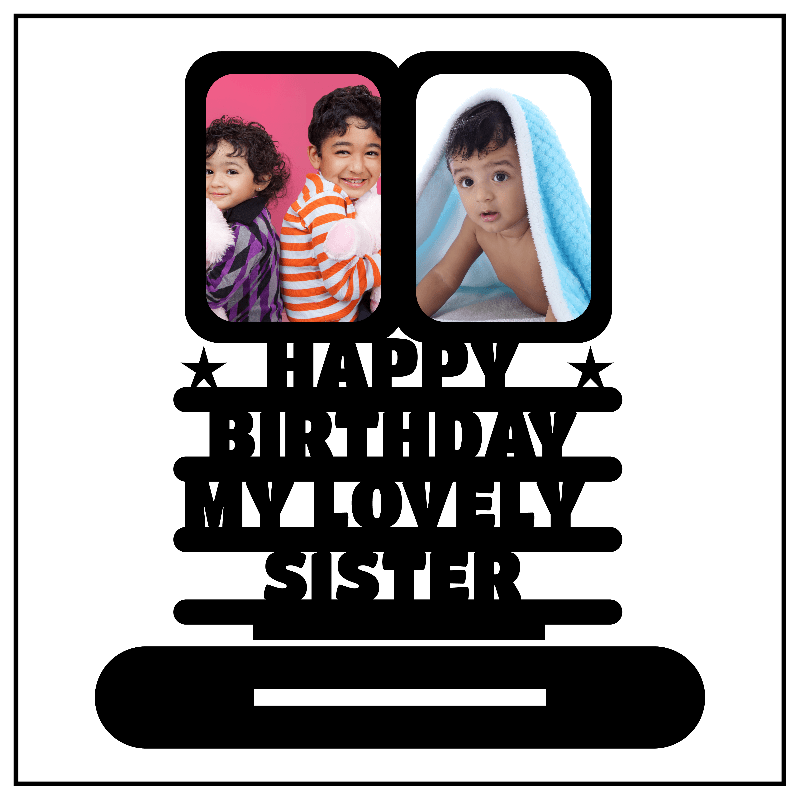 Happy Birthday My Lovely Sister Stand Frame - Next Print