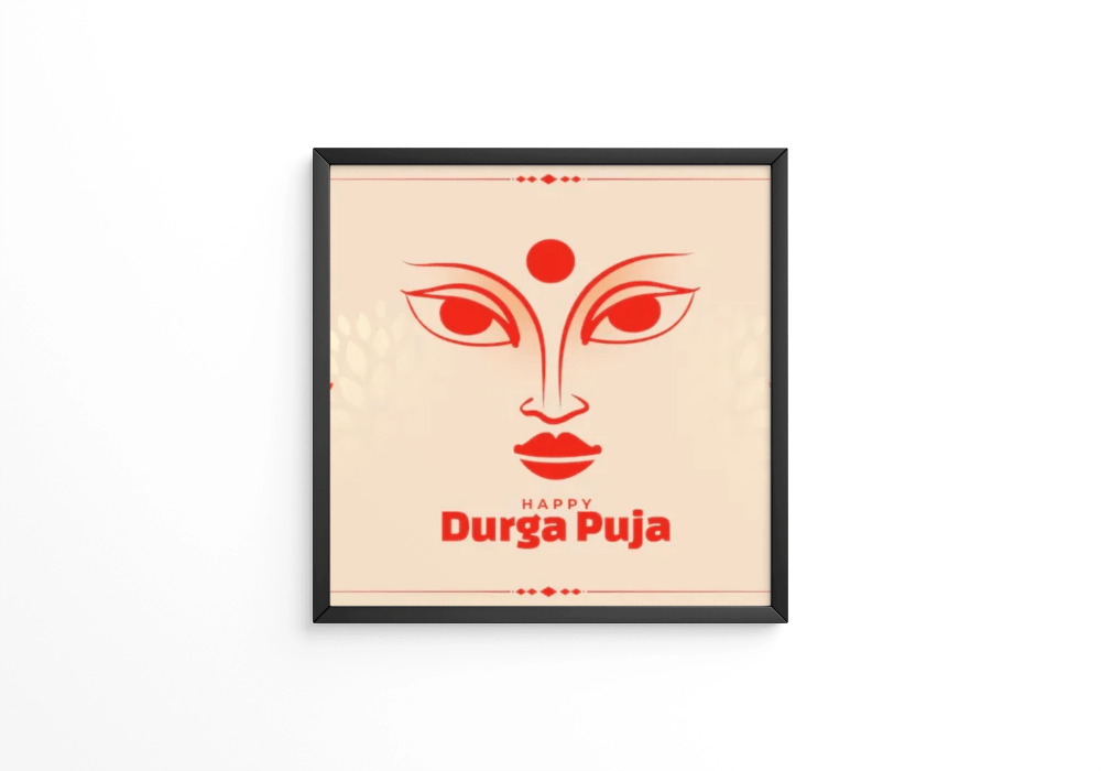 Happy durga pooja festival frame - Next Print