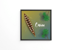 Happy Onam celebration with abstract of Kerala boat race with peoples frame - Next Print