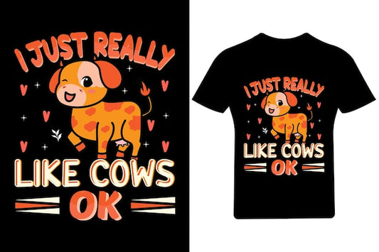Next Print I just really like cows, ok T Shirt design, Cow T Shirt Design, Animal,