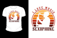 Next Print I love music saxophone silhouette t shirt .
