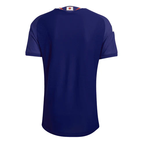 Blue white football jersey back side with custom player number