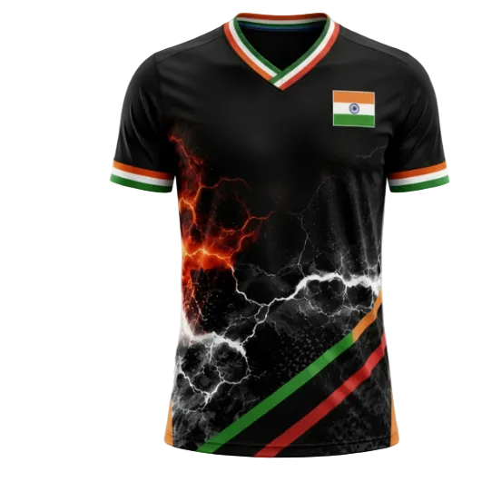Independence 2026 Black Tricolour Lightning Force Sports Jersey front view