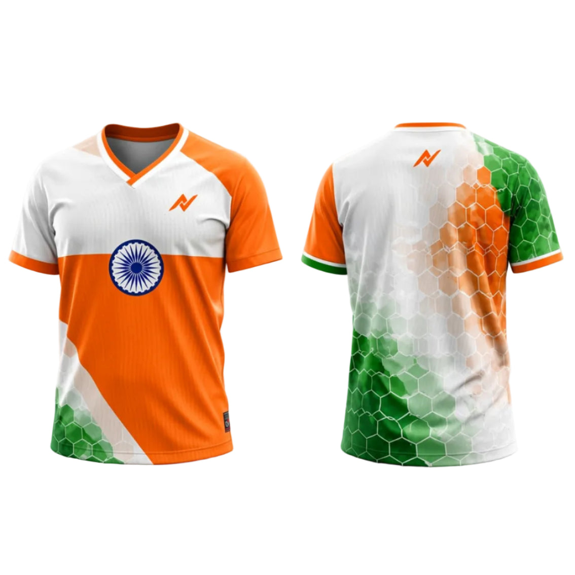Independence 2026 Saffron White Green Hexa Pride Sports Jersey side angle view