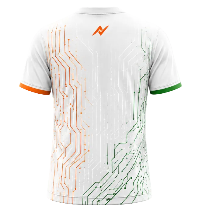 Independence 2026 White Saffron Green Digital Pride Sports Jersey back view