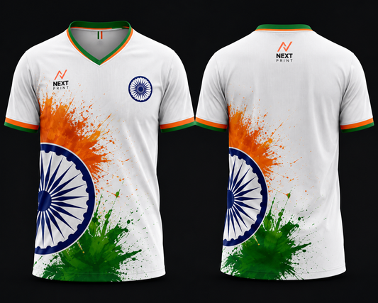Proud India stands tall tricolor graphic jersey