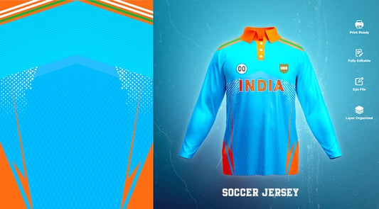 India cricket team sports kit design or india cricket jersey design