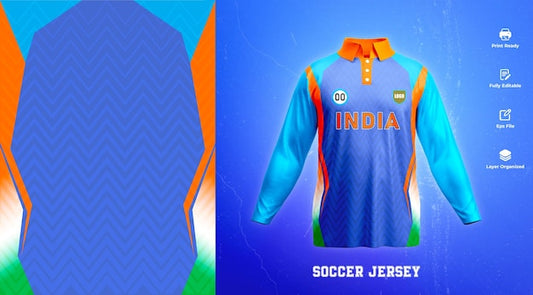 India cricket team sports kit design or india cricket jersey design
