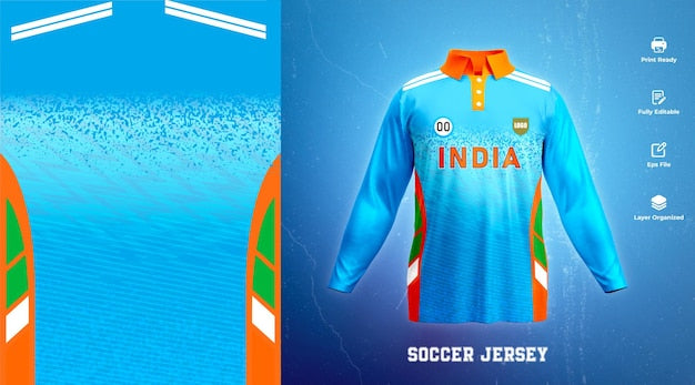 India cricket team sports kit design or india cricket jersey design