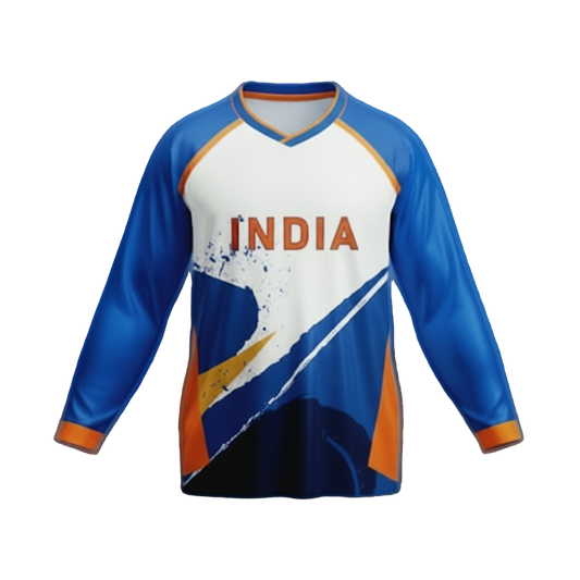 Next Print Customised India cricket team sports kit jersey with name and number print.