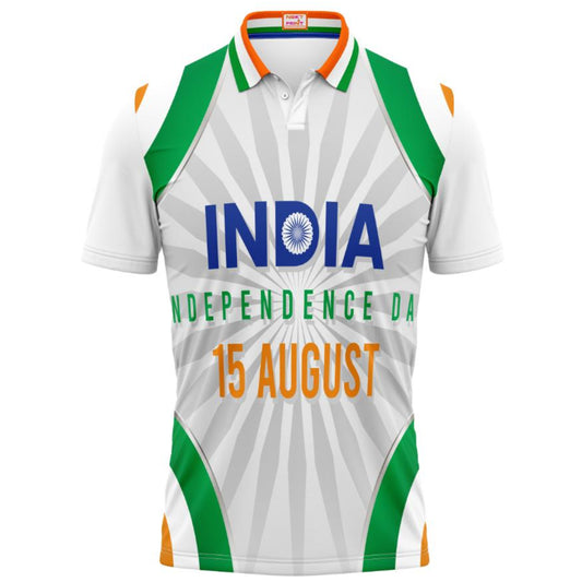 India Independence Day 15 August Tricolor Patriotic Polo T-Shirt Design