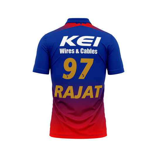 IPL 2026 RCB cricket polo t shirt for men in blue and red color