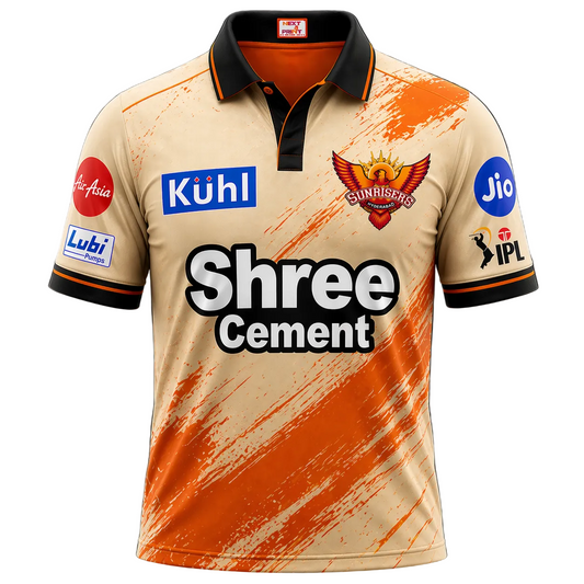 Next print SRH Custom Jersey Orange Black | Sunrisers Hyderabad Jersey with Name & Number | NextPrint India