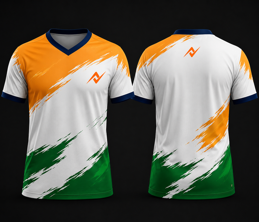 Jai Hind Jai Bharat double patriotic slogan jersey India