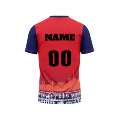 Jamshedpur FC Football Fan Jersey Back View Custom Name and Number Printing