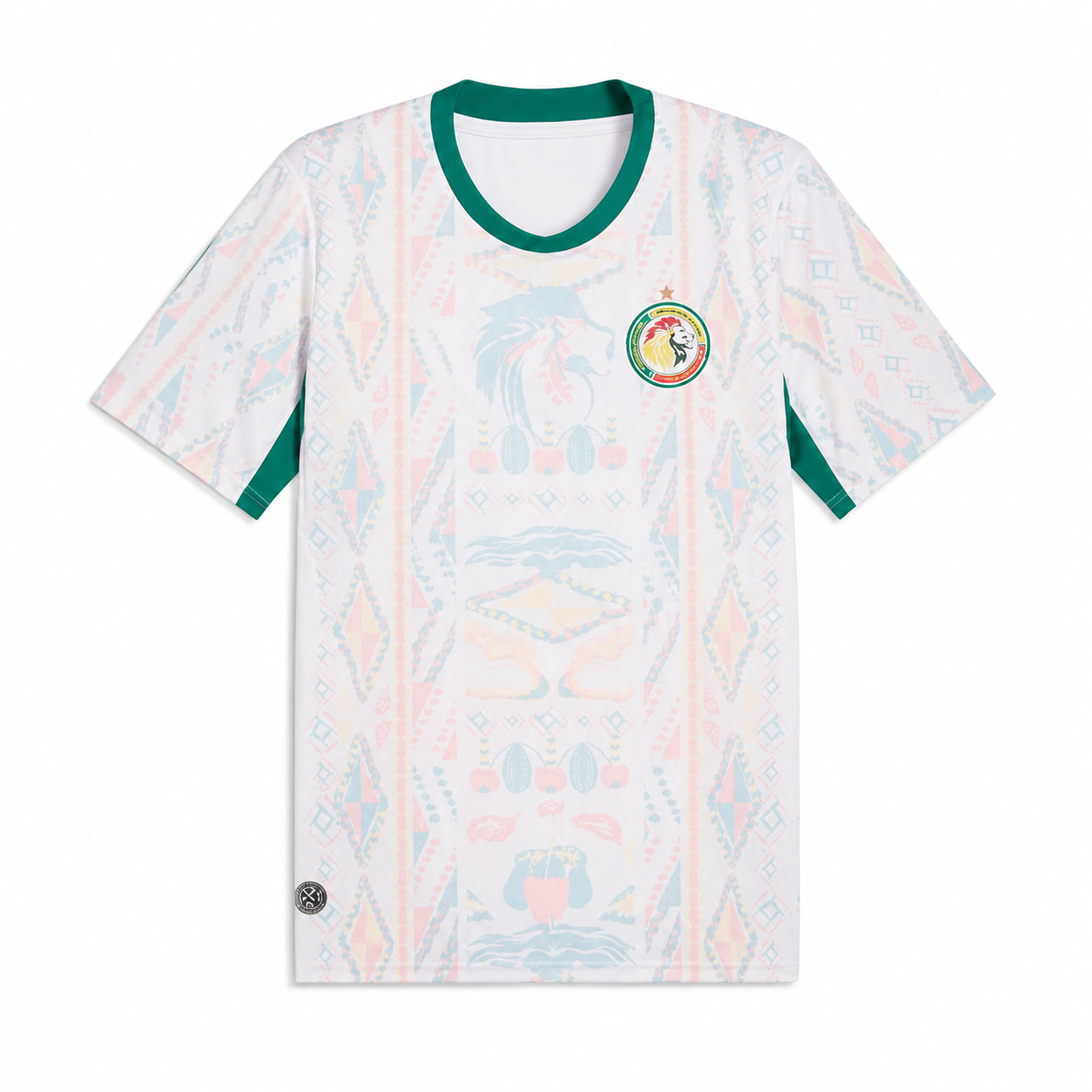 Japan inspired white rainbow stripe football fan jersey front view