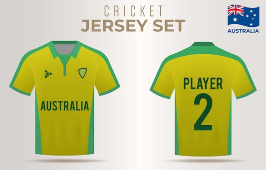 Jersey for Australia Cricket Team Front and Back view