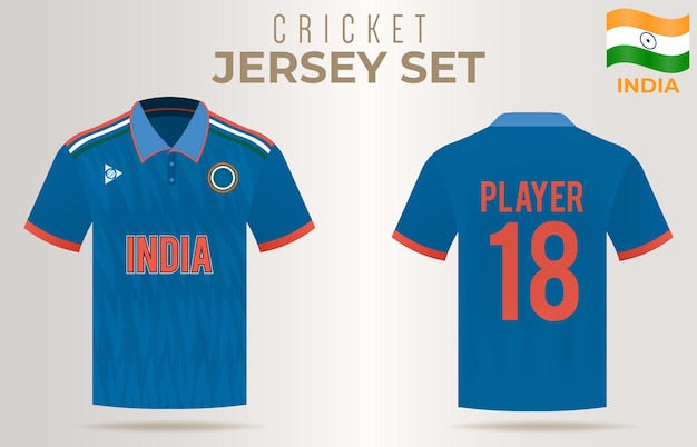 Jersey for INDIA Cricket Team Front and Back view