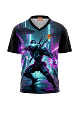 Cyberpunk Mech Ninja Warrior Neon Streetwear T-Shirt