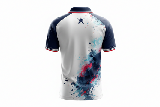 Next Print Cricket Premium Sublimation Cricket Jerseysport jersey combined with white and blue pole t- shirt / All over printed / men and women