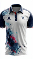 Next Print Cricket Premium Sublimation Cricket Jerseysport jersey combined with white and blue pole t- shirt / All over printed / men and women