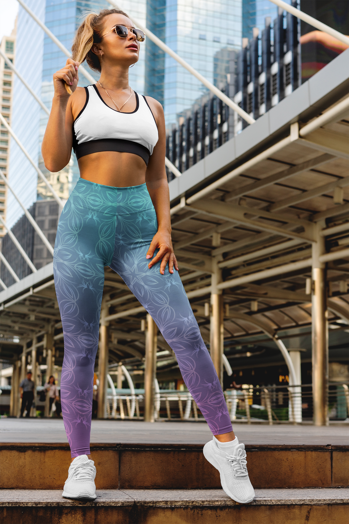 AbsoluteFit Abstract Printed Pantyhose | Anti-Squat | Women's workout tights | 4-way stretch | Yoga, Gym, Cardio leggings | Women's Sportswear | sports leggings
