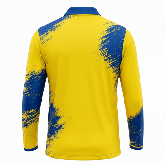 Next print Premium Yellow Blue Long Sleeve Jersey – Custom Sports Wear India | India
