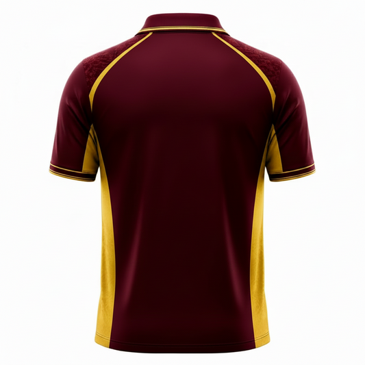 Next print Custom Maroon Gold Cricket Jersey for Teams | Breathable Sports Wear India