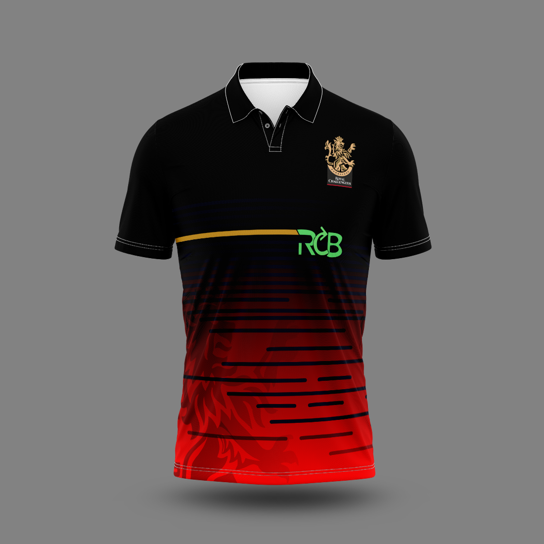 Men's black red cricket jersey half sleeves RCB style sports t-shirt
