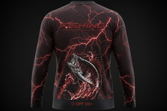 Premium Fishing Performance Shirt for Men – UV 50+ Long Sleeve Tactical Angler Jersey with Fish Splash Graphic