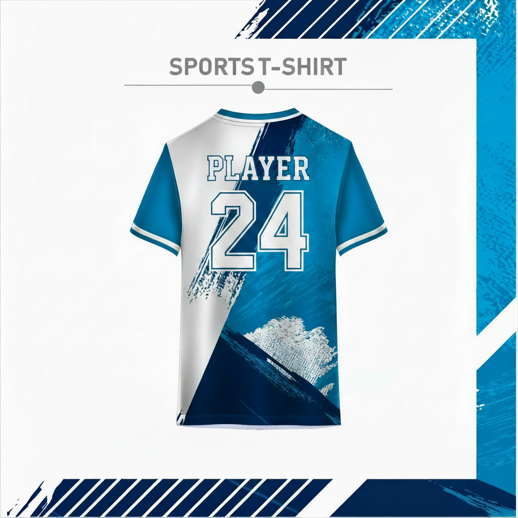Men Blue Grey Gym Sportswear Athletic T-Shirt