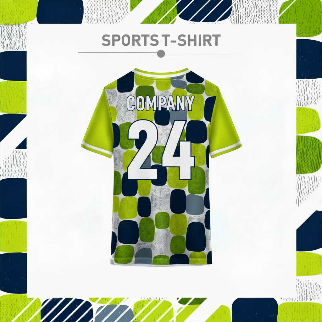 Men’s geometric sportswear t-shirt with modern athletic pattern