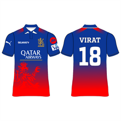 Mens printed RCB inspired cricket jersey 2026 season design