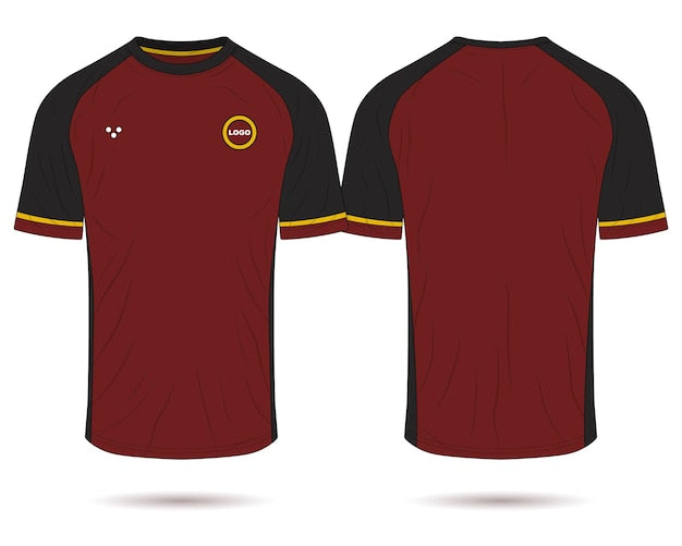 Mockup jersey raglan front and back view