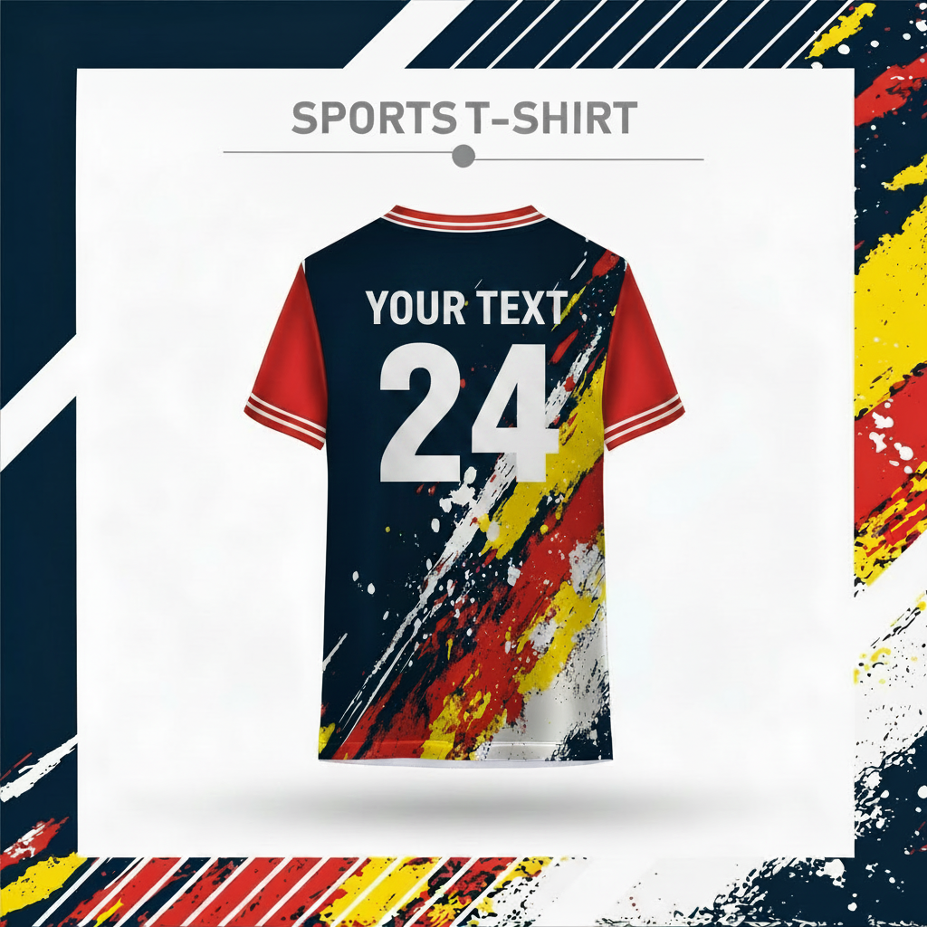 Modern abstract sports t-shirt design for custom sportswear printing