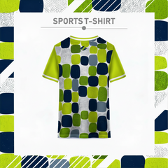 Modern athletic blue green dry fit sports tee back design