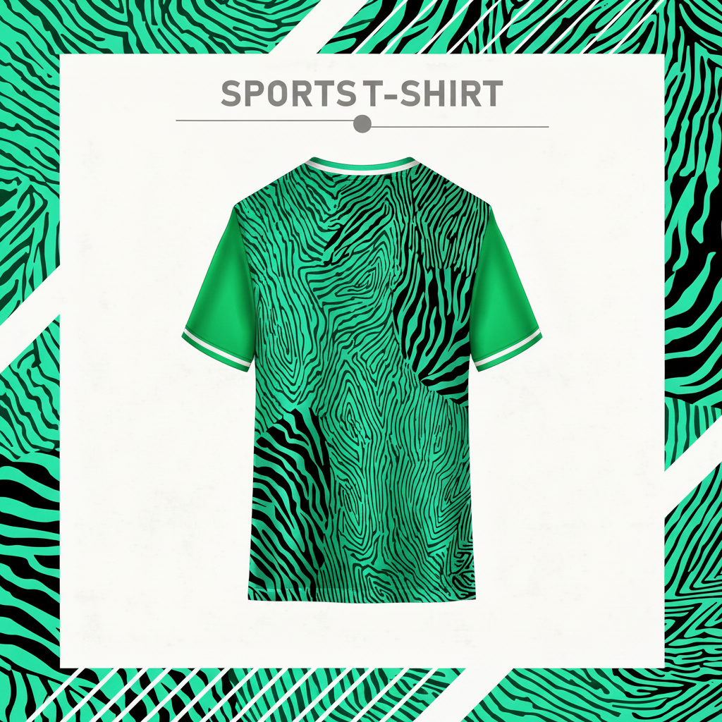 Modern green zebra pattern athletic jersey back side