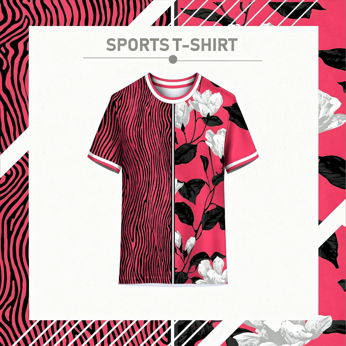 Custom modern pink floral esports and sports team jersey design