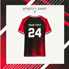 Black and red athletic team jersey back side for custom sportswear 