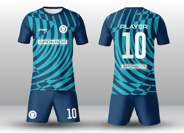 Next Print Customised Modern soccer jersey shorts kit with blue patter next-print-customised-modern-soccer-jersey-shorts-kit-with-blue-patter