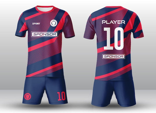 NextPrint Navy Red Diagonal Stripe Football Jersey – Custom Name & Number